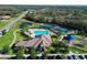 Aerial view of community amenities including pool and pickleball at 12823 Penguin Dr, Bradenton, FL 34212