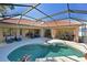 Inviting pool area with a screened enclosure and patio furniture at 12823 Penguin Dr, Bradenton, FL 34212