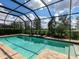 Beautiful screened pool area with a serene setting perfect for cooling off during hot summer days at 13922 Old Creek Ct, Parrish, FL 34219