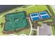 Aerial view of community tennis courts and pickleball courts at 17903 Palmiste Dr, Bradenton, FL 34202