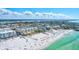 Aerial view of property near the beach with beautiful water at 185 Vista Hermosa Circle, Sarasota, FL 34242