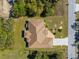 Aerial view of a single Gathering home and yard at 3273 Wentworth St, North Port, FL 34288