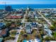 Property aerial view showing location near the beach and other homes at 421 Cleveland Dr, Sarasota, FL 34236