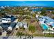 Property aerial view showing location near the beach and other homes at 421 Cleveland Dr, Sarasota, FL 34236