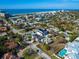 Property aerial view showing location near the beach and other homes at 421 Cleveland Dr, Sarasota, FL 34236