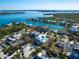 Property aerial view showing location near the beach and other homes at 421 Cleveland Dr, Sarasota, FL 34236