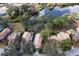 An aerial view shows the home's proximity to the tranquil community lake at 4768 Tivoli Ave, Sarasota, FL 34235