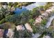 This aerial shows the home's location on the water in a quiet neighborhood at 4768 Tivoli Ave, Sarasota, FL 34235