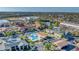 An aerial view of the neighborhood showing pool, water features, landscaping and parking at 5400 34Th W St # A17, Bradenton, FL 34210