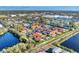 An aerial view of the residential community and a nearby lake, showcasing its layout and surrounding areas at 5400 34Th W St # A17, Bradenton, FL 34210