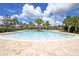 Expansive zero entry community pool featuring palm trees and a variety of seating options at 5580 Pleasantview Ct, Lakewood Ranch, FL 34211