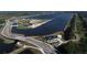 Aerial view of community rowing facility with modern facilities and a perfectly-engineered rowing lake at 7103 Westhill Ct, Lakewood Ranch, FL 34202