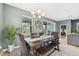 Casual dining area with table and chairs, view to pool at 7812 Birdie Bend Way, Sarasota, FL 34241