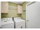 Laundry room with washer, dryer and storage cabinets at 4969 Creekside Trl, Sarasota, FL 34243