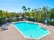 Community pool with lounge chairs and surrounding landscape at 7350 Black Walnut Way, Lakewood Ranch, FL 34202