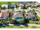 Aerial view of homes with pools in a tropical residential area at 8727 Grey Oaks Ave, Sarasota, FL 34238