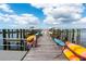 Wooden dock with kayaks and boats at 888 Blvd Of The Arts # 1608, Sarasota, FL 34236