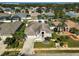 Aerial view of a single-Gathering home with lush landscaping, and screened-in pool at 10726 Old Grove Cir, Bradenton, FL 34212