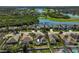 A captivating aerial shot of a residential neighborhood with well-manicured lawns and private pools at 10726 Old Grove Cir, Bradenton, FL 34212