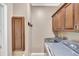 Functional laundry room featuring modern appliances and wooden cabinetry for storage at 3872 Mira Lago Dr, Sarasota, FL 34238
