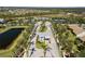 Aerial view of community entrance and guardhouse at 5639 Rain Lily Ct, Sarasota, FL 34238