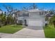 Charming two-story home with well-maintained lawn, a two car garage, and mature landscaping at 5809 71St E St, Palmetto, FL 34221