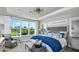 Spacious main bedroom with large windows, plush bedding, and a sitting area at 8548 Snowfall St, Sarasota, FL 34241