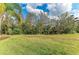 Expansive back yard showing green grass and mature trees at 12514 Goldenrod Ave, Bradenton, FL 34212