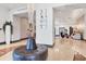 Grand lobby area features elegant seating, modern lighting, unique decor, and access to the elevator at 1771 Ringling Blvd # 703, Sarasota, FL 34236