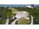 An overview of a park featuring a stage, amphitheater, and walkways at 1771 Ringling Blvd # 703, Sarasota, FL 34236