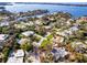 Panoramic aerial view showing the location of the property with pool and proximity to bay at 1846 Sandalwood Dr, Sarasota, FL 34231