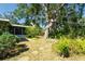 Private backyard area featuring mature trees and lush, tropical landscaping at 2903 Mayflower St, Sarasota, FL 34231