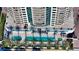 Beautiful aerial view of pool and grounds of the building at 340 S Palm Ave # 152, Sarasota, FL 34236