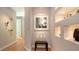 Hallway featuring modern decor, recessed lighting, and elegant decorative touches at 340 S Palm Ave # 152, Sarasota, FL 34236