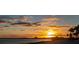 Scenic sunset over the Intracoastal waterway with glowing clouds and silhouette of palm trees on shore at 460 S Paula Dr # 304, Dunedin, FL 34698