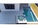 An aerial view of the pool and spa area in the backyard at 2345 Oak Ter, Sarasota, FL 34231