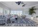 Living room showcases large area rug, tropical accents, and plenty of natural light at 3404 79Th Street W Cir # 301, Bradenton, FL 34209