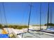 Sandy beach with sailboats resting on the shore, with a serene ocean backdrop under a clear blue sky at 4307 Gulf Dr # 208, Holmes Beach, FL 34217