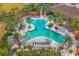 Aerial view of resort-style pool surrounded by palm trees at 4543 Terrazza Ct, Lakewood Ranch, FL 34211