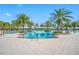 Stunning community pool featuring palm trees, lounge chairs, and clear blue water for a resort-like experience at 5821 Hevena Ct, Palmetto, FL 34221