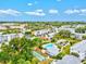 A beautiful community featuring a sparkling pool, shuffleboard and lush landscaping from an aerial view at 5855 Palm Ln # B21, Bradenton, FL 34207