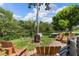 Enjoy outdoor gatherings around the cozy fire pit with comfortable seating and a picnic table at 155 Jose Gaspar Dr # 155, Englewood, FL 34223