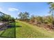 Well-manicured backyard with lush green grass and a line of trees, offering a private and serene outdoor space at 15607 White Linen Dr, Lakewood Ranch, FL 34211