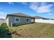 Back of house view showcases a neat lawn and house siding with windows at 1901 Everson St, Bradenton, FL 34208