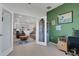 View from office showcases an open-concept design with living and kitchen spaces at 1901 Everson St, Bradenton, FL 34208