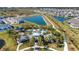 Aerial view of a community pool and amenity center nestled between scenic ponds at 1901 Everson St, Bradenton, FL 34208