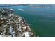 Aerial view of waterfront homes with views of the bay at 679 Norsota Way, Sarasota, FL 34242
