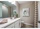 Bathroom with vanity, mirror, and a tub-shower combo at 8513 Golden Dawn Ct, Sarasota, FL 34241