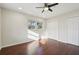 Spacious bedroom featuring a double closet and hardwood floors at 2746 Tangelo Dr, Sarasota, FL 34239