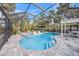 Inviting screened-in pool area with a hot tub, lounge chairs, and shaded seating at 615 Avenida Del Norte, Sarasota, FL 34242